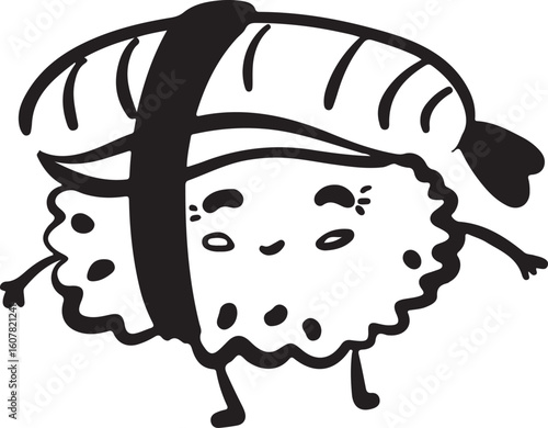 Cute sushi character japanese cuisine