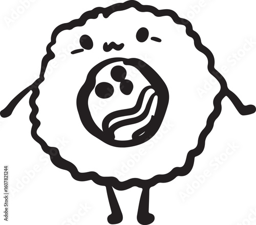 Cute sushi character japanese cuisine