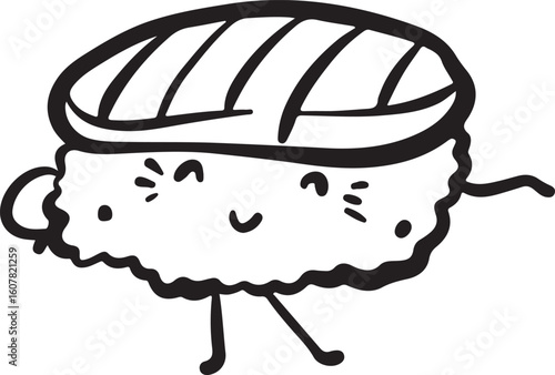 Cute sushi character japanese cuisine