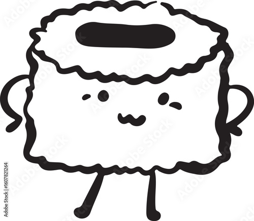 Cute sushi character japanese cuisine