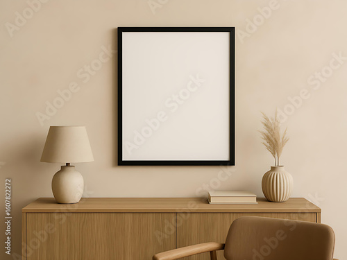 black framed poster mockup