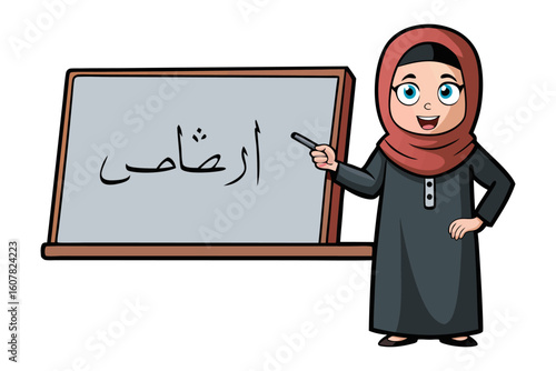 Muslim doctor wearing a kufi and lab coat working on a laptop computer