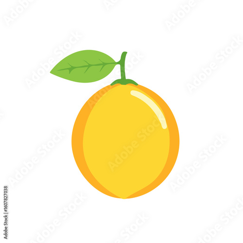 Minimalistic 2D flat icon featuring a whole passion fruit, clean vector design, simple illustration style, isolated on a white background, modern element in vector and EPS format. simple design set