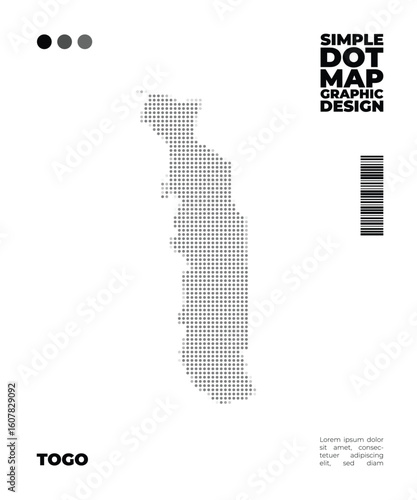 Minimalist and simple dot map of Togo, use for infographic or education