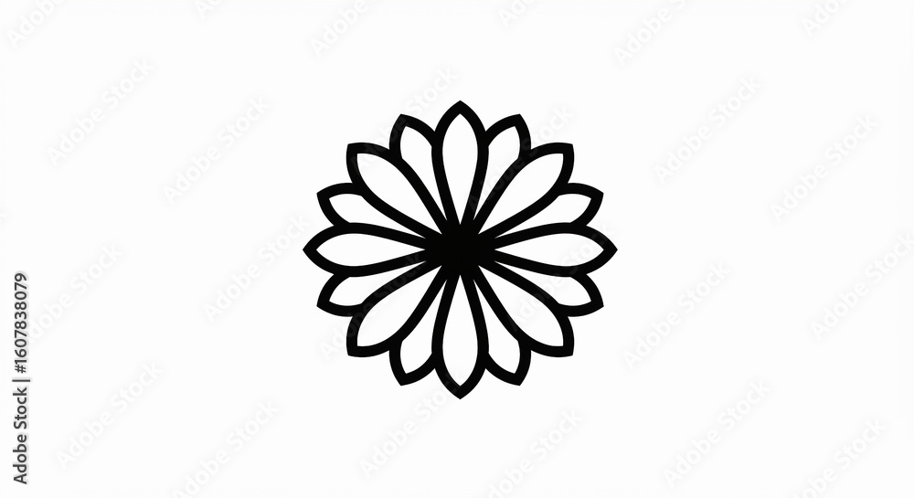 Elegant Black Outline Floral Design in a Corner. Elegant Black Outline Floral Design in a Corner.