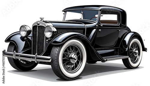 Vintage black car illustration