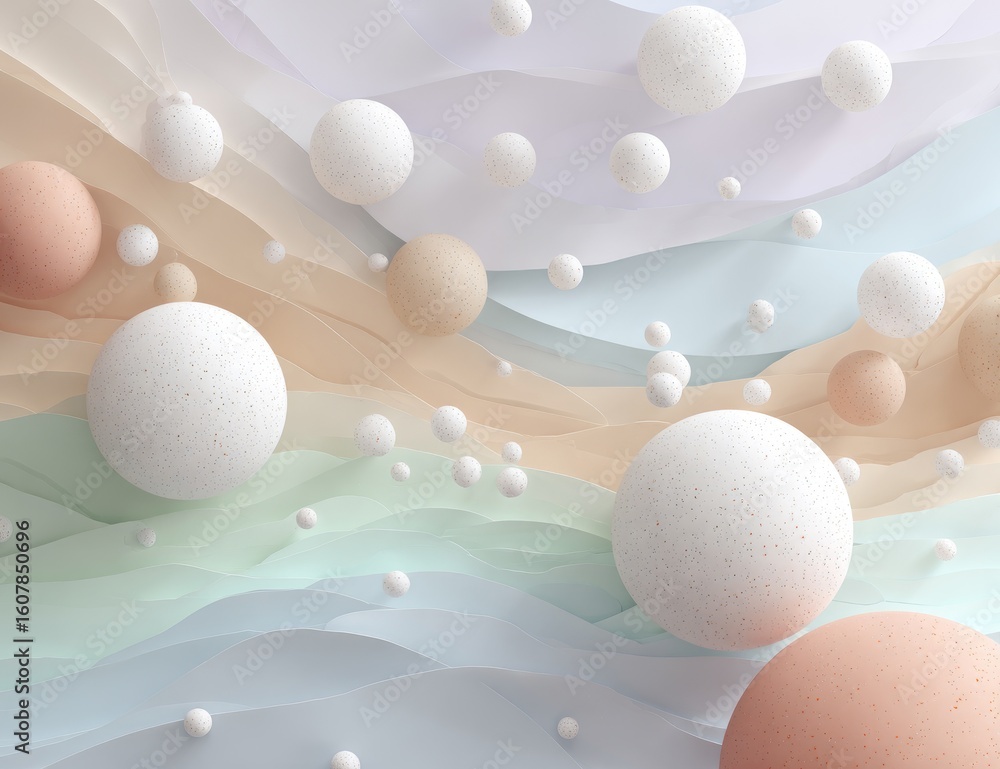 Fototapeta premium Pastel-toned abstract background with spheres