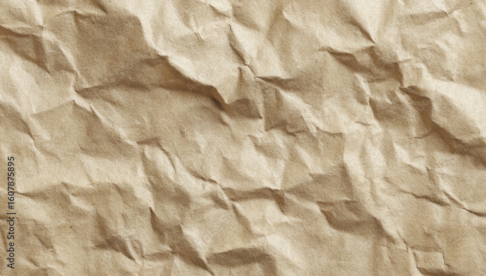 Obraz premium Crinkled brown paper texture