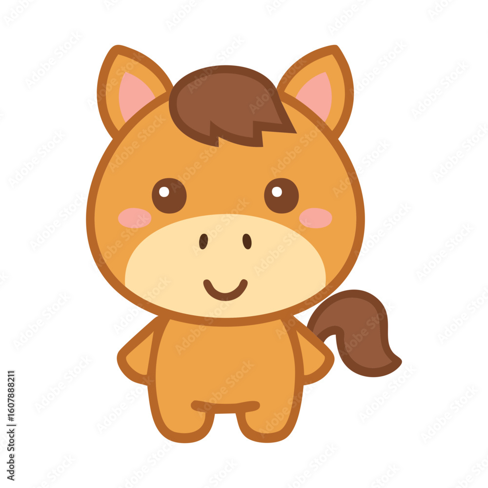 Fototapeta premium A Cute cartoon Horse Smiling