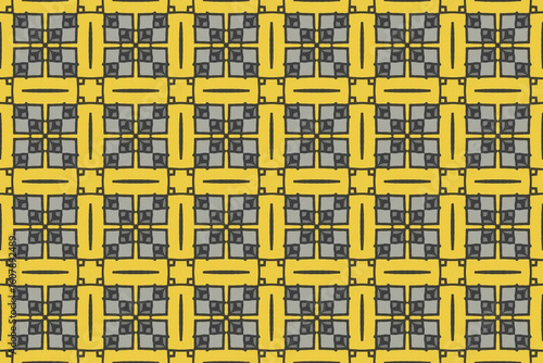 Seamless Template Tile Textile Art Interior Decoration Visual Endless Design Texture Luxury Digital Symmetric Perspective Cloth Fabric Wallpaper Geometric Graphic Fashion Background Shape Pattern.