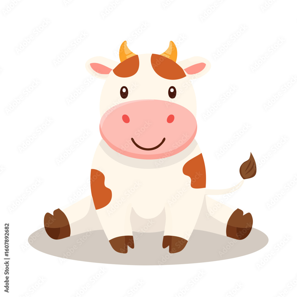 Fototapeta premium Cow Icon Isolated on a Transparent Background 