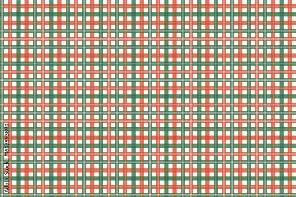 Fototapeta premium Festive Green & Red Plaid Pattern