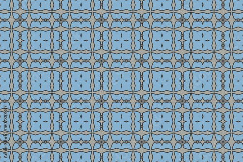 Seamless Fashion Digital Textile Art Cloth Template Tile Decoration Design Shape Luxury Interior Geometric Fabric Texture Wallpaper Endless Visual Background Perspective Graphic Symmetric Pattern.