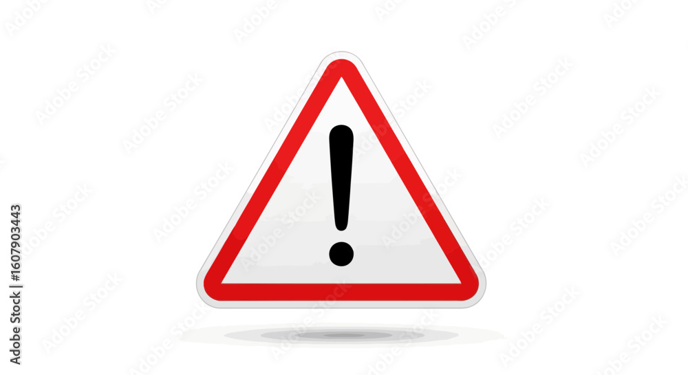 Vector art of a bright redbordered triangle with a bold black exclamation mark inside, signifying a warning or alert, isolated on a clean white background Vector art of a bright redbordered triangle with a bold black exclamation mark inside, signifying a warning or alert, isolated on a clean white background