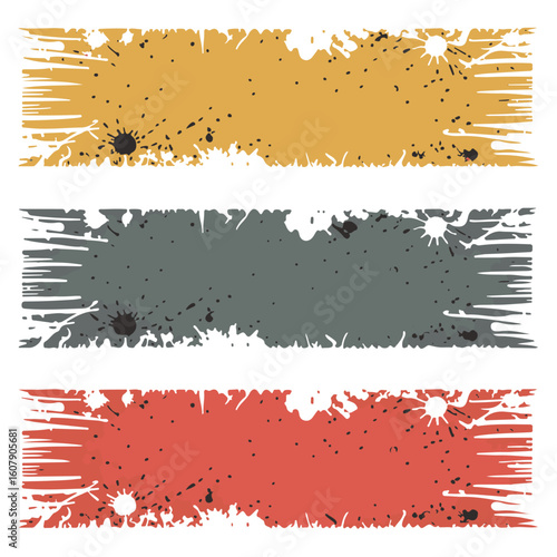 Urban Grunge Vector Frames & Spray Paint Callouts — Distressed Torn Edges with Splatter & Graffiti Effects