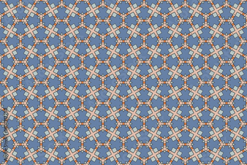Seamless Fashion Digital Textile Art Cloth Template Tile Decoration Design Shape Luxury Interior Geometric Fabric Texture Wallpaper Endless Visual Background Perspective Graphic Symmetric Pattern.