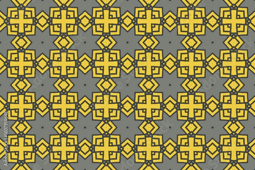 Seamless Fashion Digital Textile Art Cloth Template Tile Decoration Design Shape Luxury Interior Geometric Fabric Texture Wallpaper Endless Visual Background Perspective Graphic Symmetric Pattern.