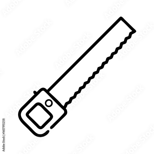 Hand saw tool icon vector illustration for woodworking carpentry and construction work design