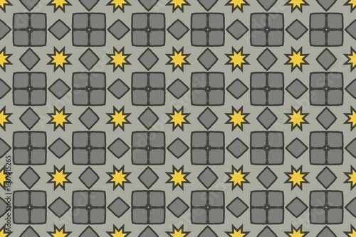 Seamless Fashion Digital Textile Art Cloth Template Tile Decoration Design Shape Luxury Interior Geometric Fabric Texture Wallpaper Endless Visual Background Perspective Graphic Symmetric Pattern.
