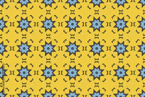 Seamless Fashion Digital Textile Art Cloth Template Tile Decoration Design Shape Luxury Interior Geometric Fabric Texture Wallpaper Endless Visual Background Perspective Graphic Symmetric Pattern.