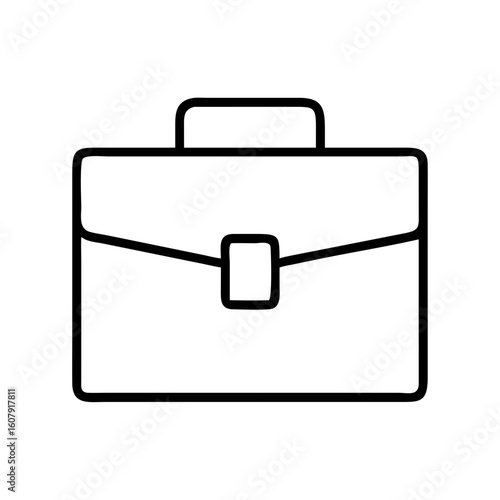 Briefcase outline icon vector illustration, business portfolio bag, office document case design, work
