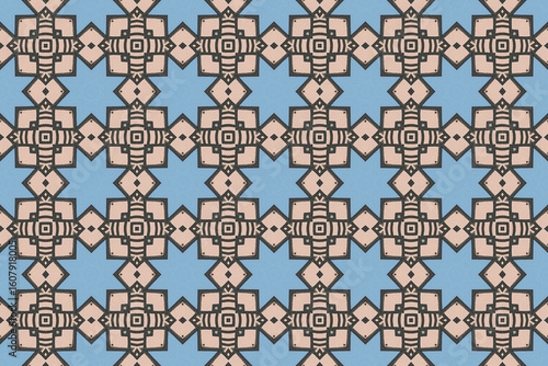 Seamless Fashion Digital Textile Art Cloth Template Tile Decoration Design Shape Luxury Interior Geometric Fabric Texture Wallpaper Endless Visual Background Perspective Graphic Symmetric Pattern.