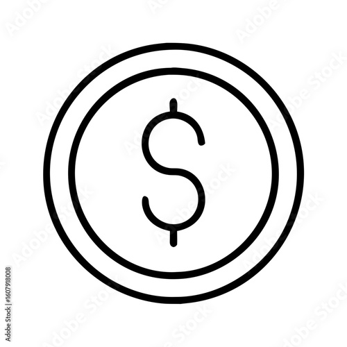 Dollar coin icon vector illustration symbol of currency finance money investment savings usd cash 90