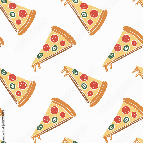 pizza seamless pattern