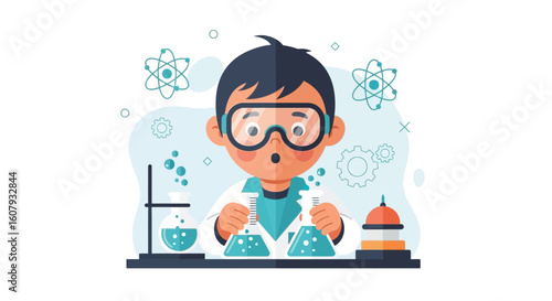 Young Student Discoveries While Doing Science Experiments In the Laboratory