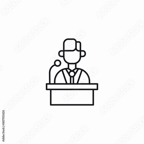 speech podium icon sign vector