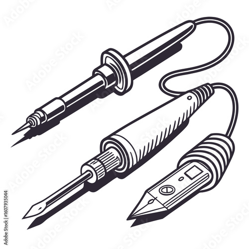 Creative Soldering Station Vector Illustration | Clean and Modern Design for Electronics Repair, PCB Soldering, and Engineering Tool 