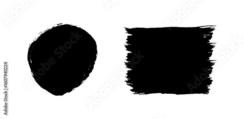 Set Of Brush Strokes on Black Colour