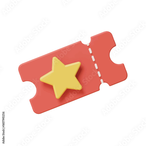 Red ticket with yellow star event
