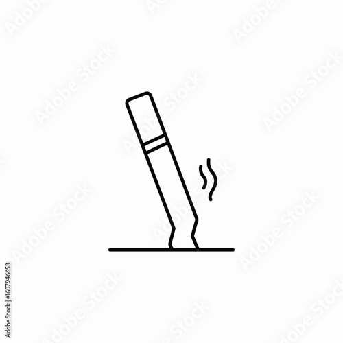 cigarette ground waste icon sign vector