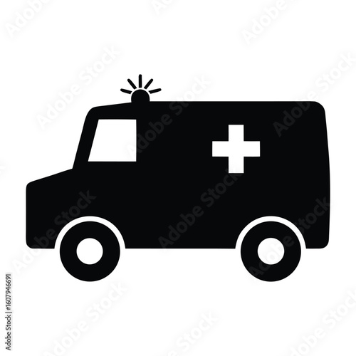 Ambulance vector graphic emergency medical service emt transport vehicle healthcare symbol icon clip art