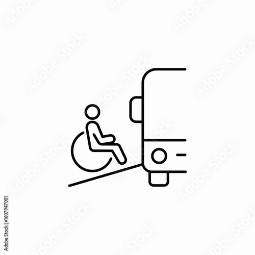 disability bus access icon sign vector
