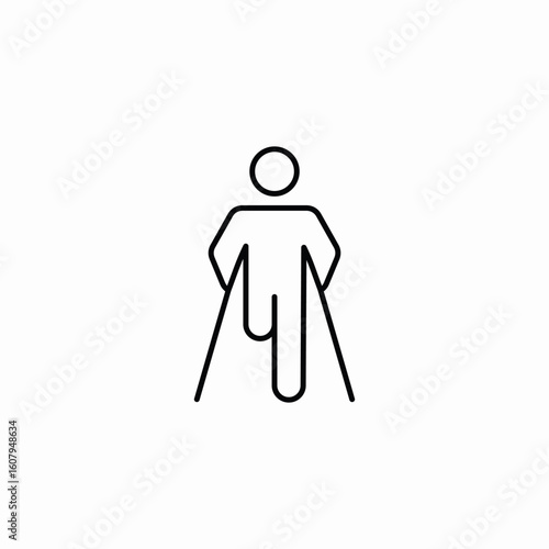 leg amputee icon sign vector