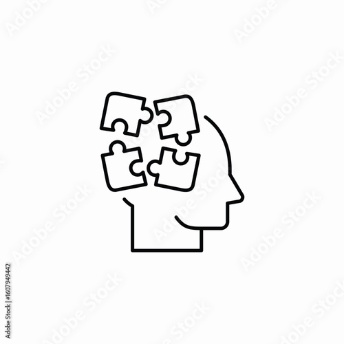 mind puzzle icon sign vector