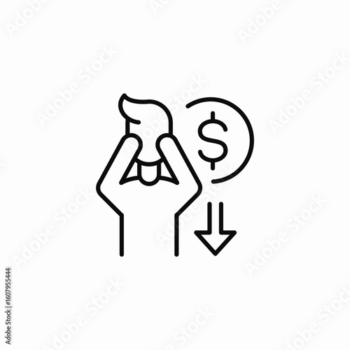 financial dissapointment icon sign vector