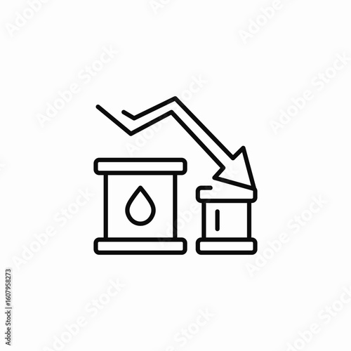 oil statistics decline icon sign vector