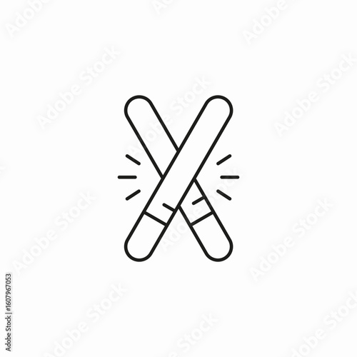 sticks hit icon sign vector