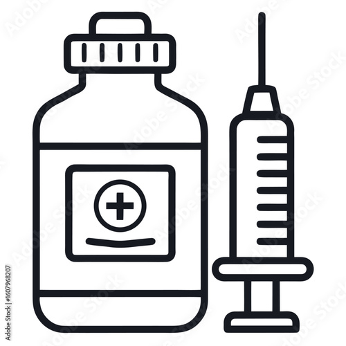 Outline style icon representing a vaccine booster dose