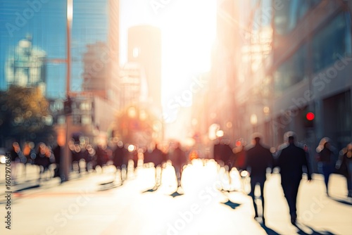 Blurry city street scene at sunrise (1)
