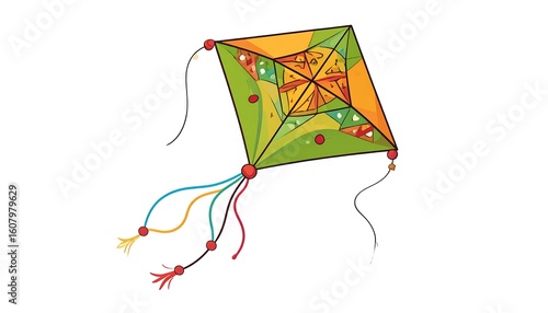Colorful diamond kite illustration