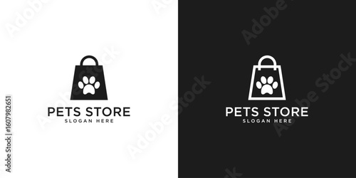 pets store logo vector design