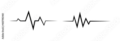 Ecg Heartbeat Lines Collection Vector