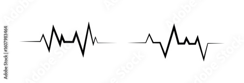 Ecg Heartbeat Lines Collection Vector