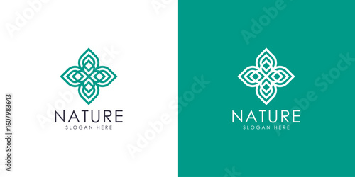 Abstract elegant flower logo icon vector design