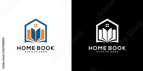 home book logo vector design