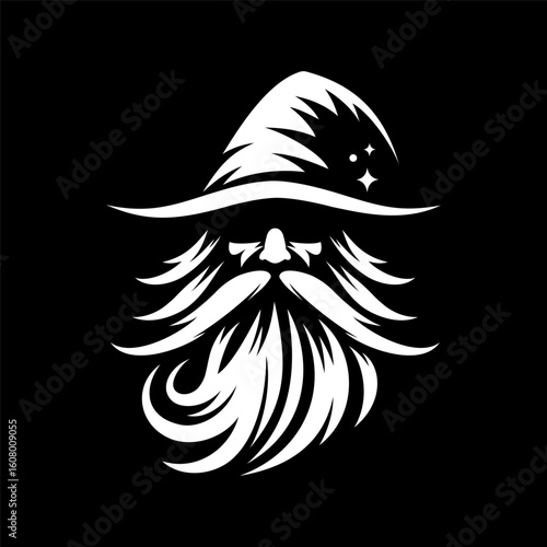 Wizard Silhouette Logo in Black